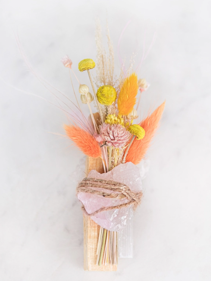 •ROSE QUARTZ - SUNSET LOVE• smudge stick bundle