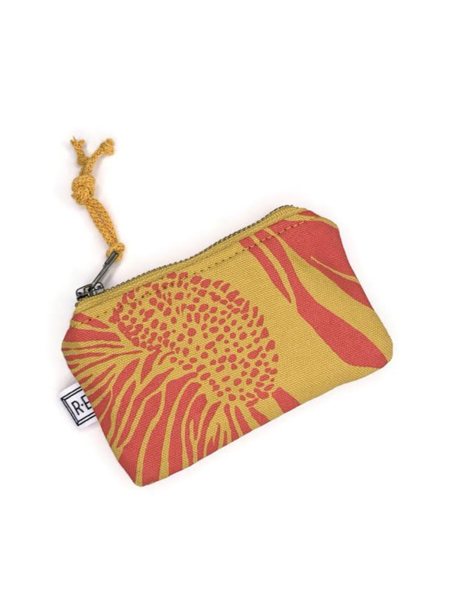 •CARD POUCH - CONEFLOWER• waxed canvas bag