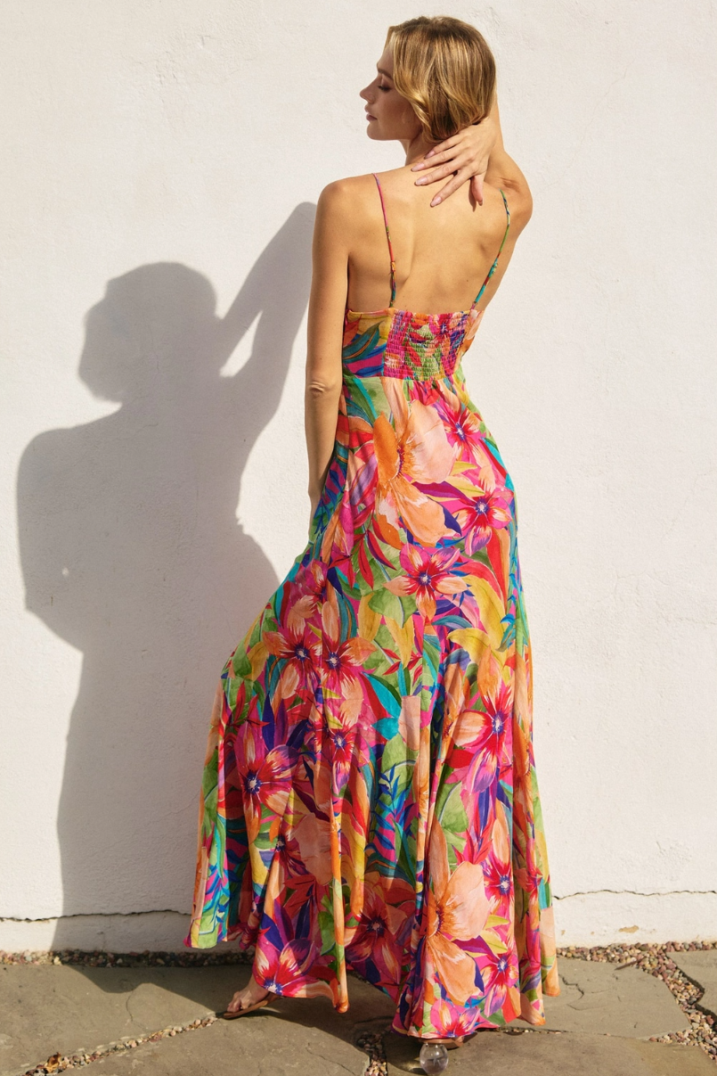 •MAGGIE• deep V maxi dress
