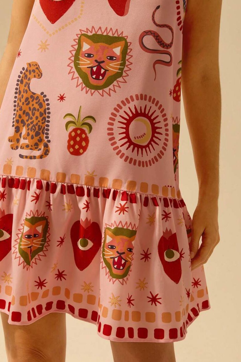 •RAWR <3• woven drop waist mini dress