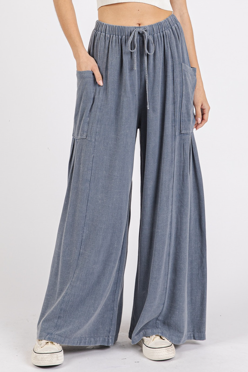 •ZENDAYA• wide leg linen blend pants