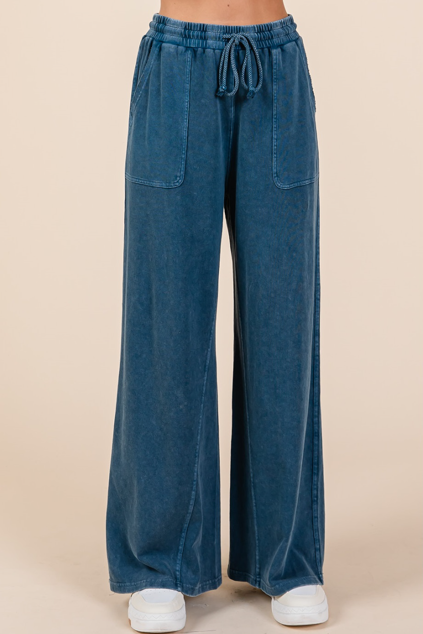•PIPER• wide leg french terry pants