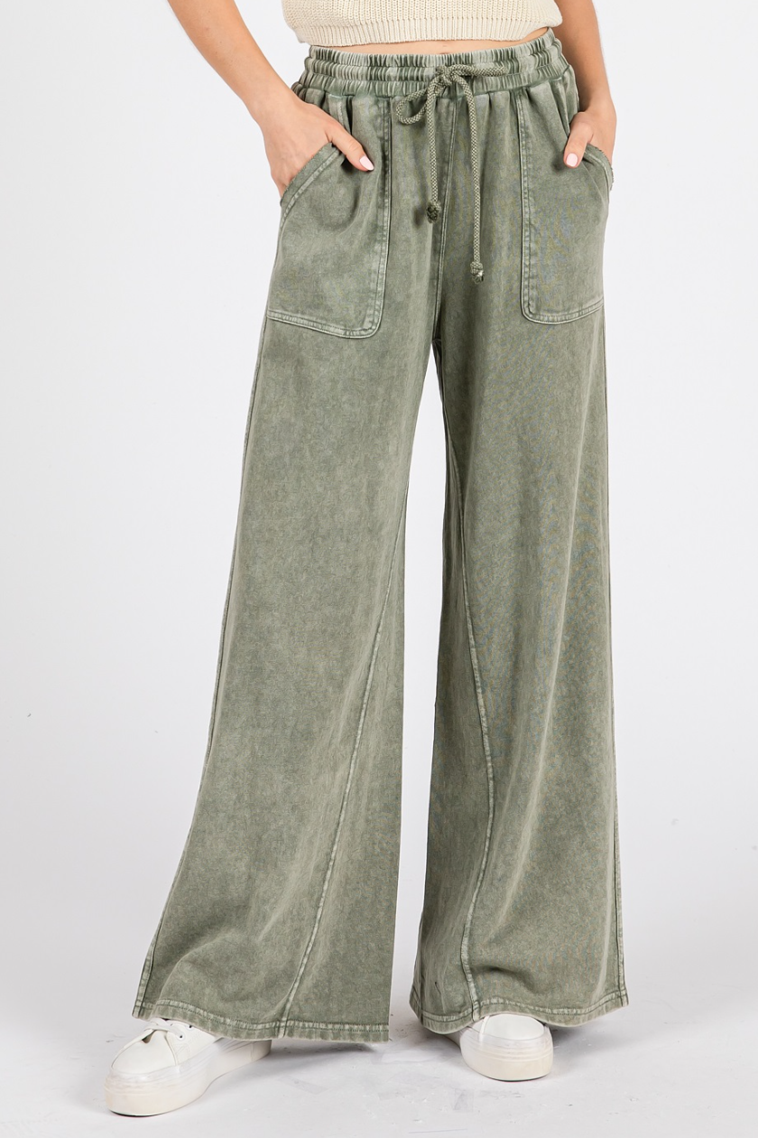 •PIPER• wide leg french terry pants