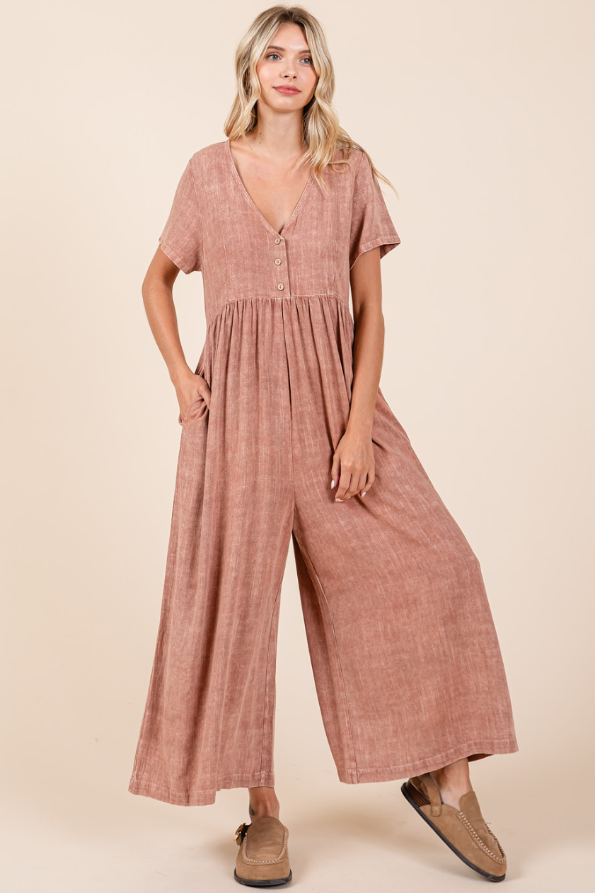 •PARKER• relaxed fit mineral washed cotton jumpsuit