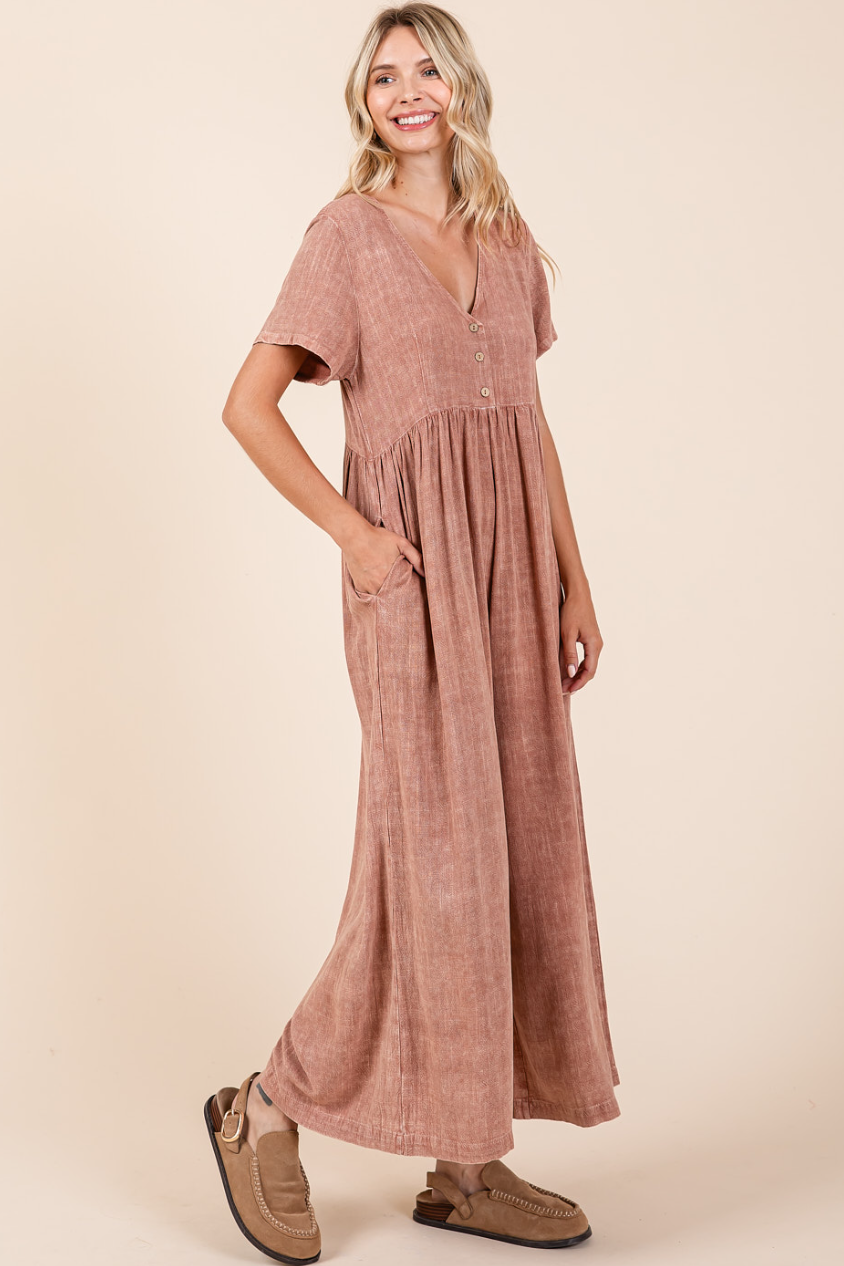 •PARKER• relaxed fit mineral washed cotton jumpsuit