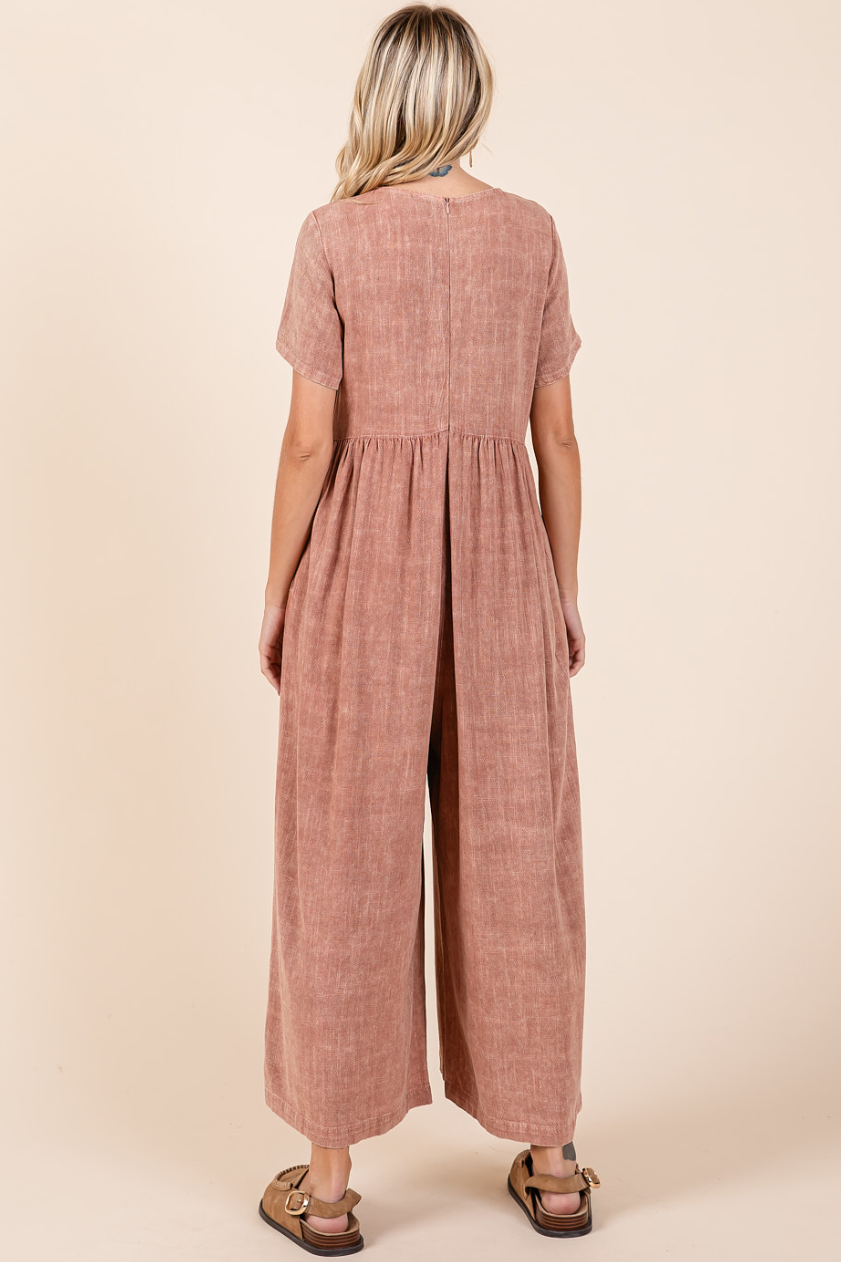 •PARKER• relaxed fit mineral washed cotton jumpsuit