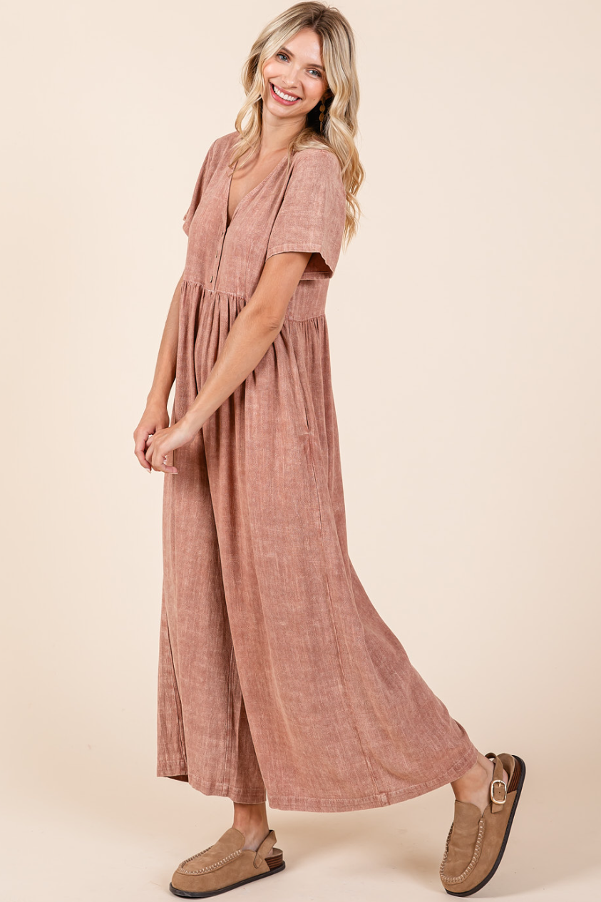 •PARKER• relaxed fit mineral washed cotton jumpsuit