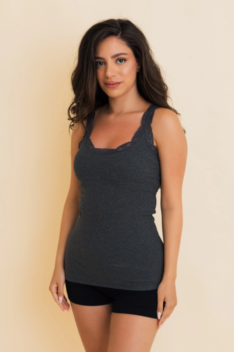 •SABINE• cotton blend lacy tank