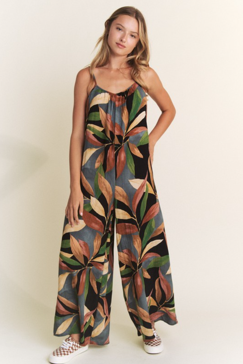 •ILANA• leafy wide leg jumpsuit