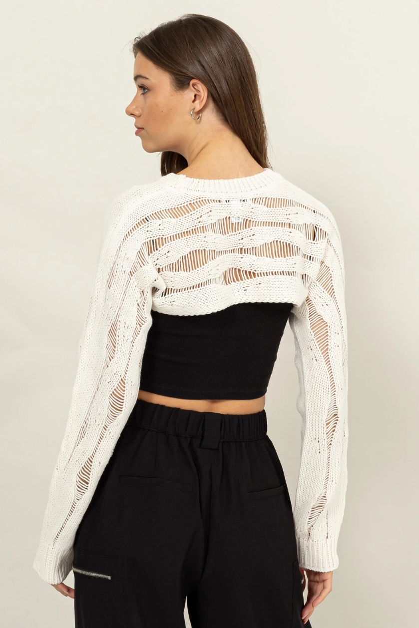 •ANYA• webbed knit shrug sweater