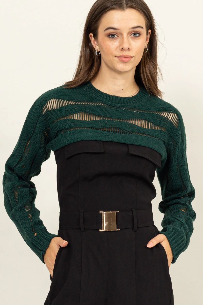 •ANYA• webbed knit shrug sweater