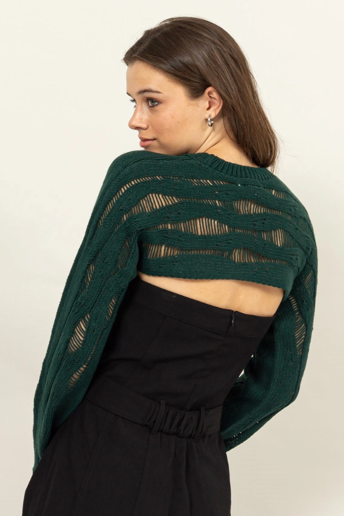 •ANYA• webbed knit shrug sweater