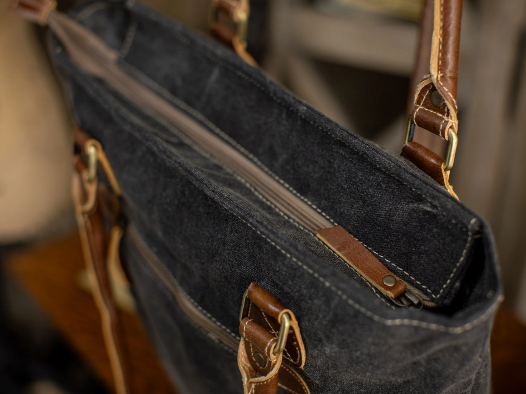•MOONLIT TOPOGRAPHY• recycled canvas tote