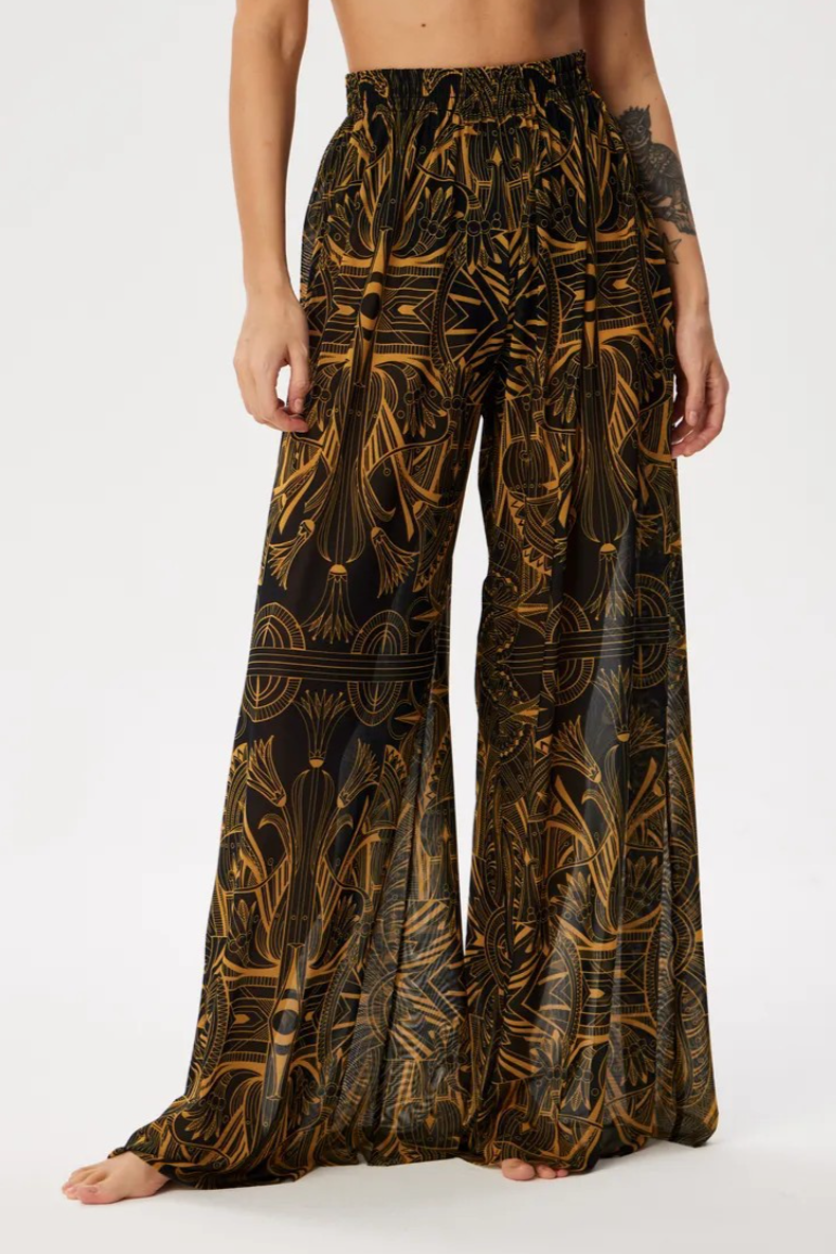 •ZELDA• sheer mesh wide leg pants