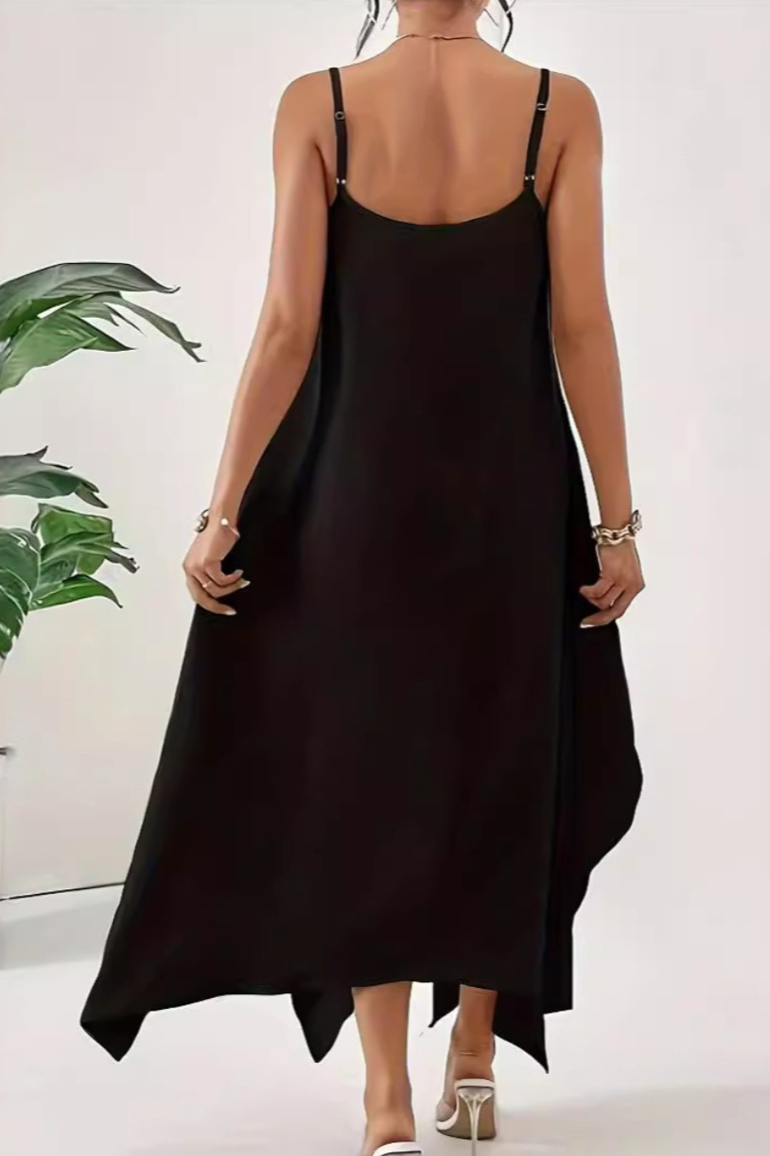 •JET• witchy hem midaxi slip dress