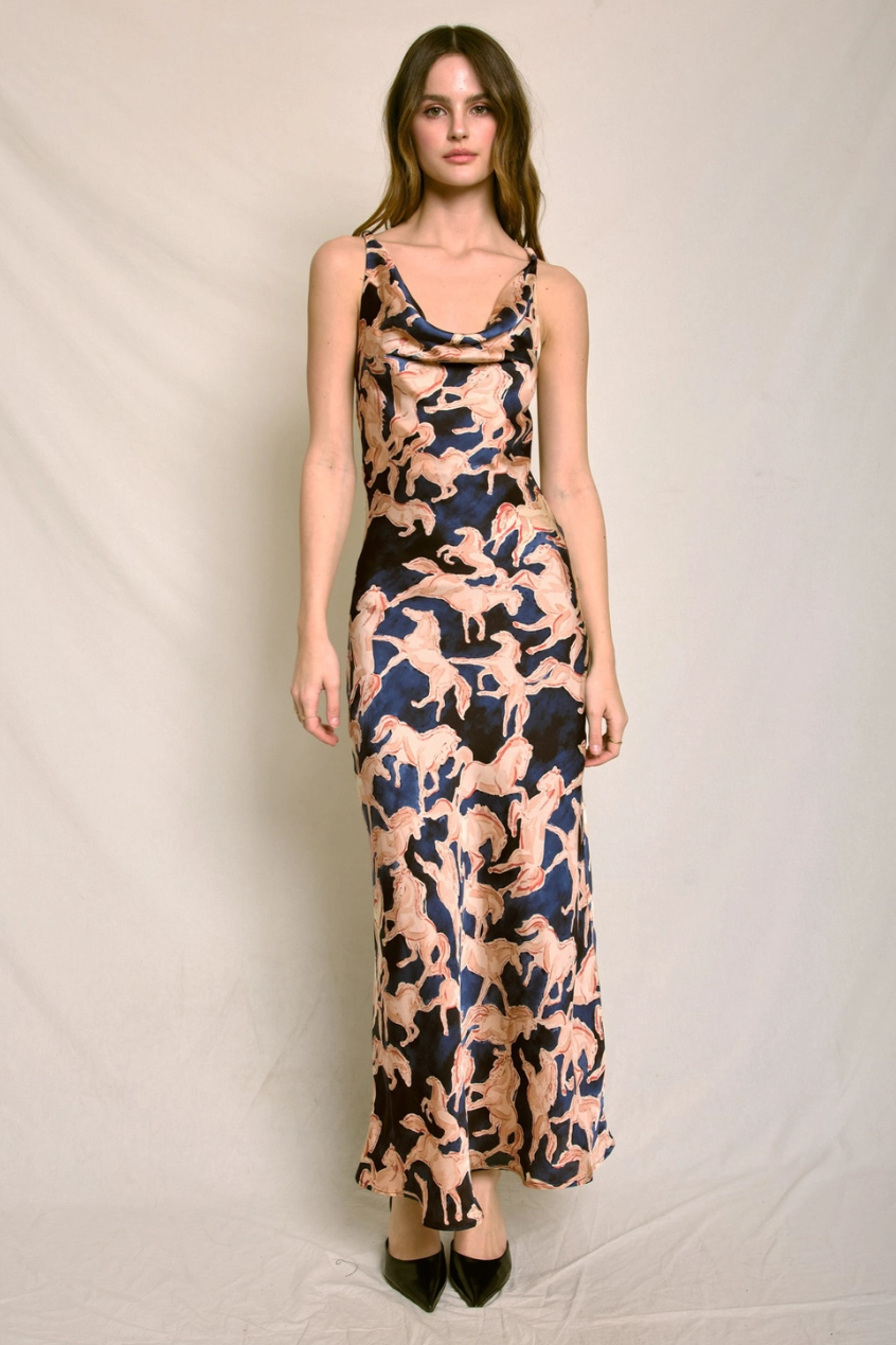 •TANTOO• strappy satin maxi dress
