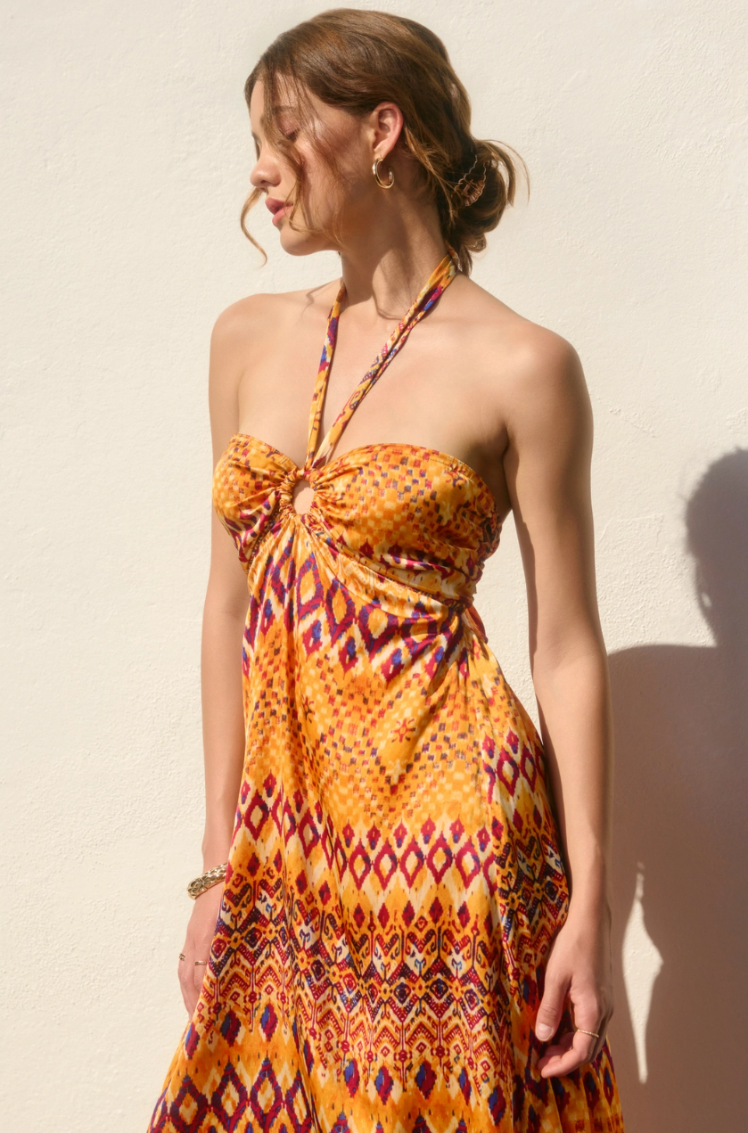 •ZAHRA• satin halter maxi dress