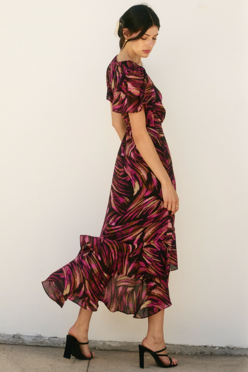 •LORNA• wrap style midi dress