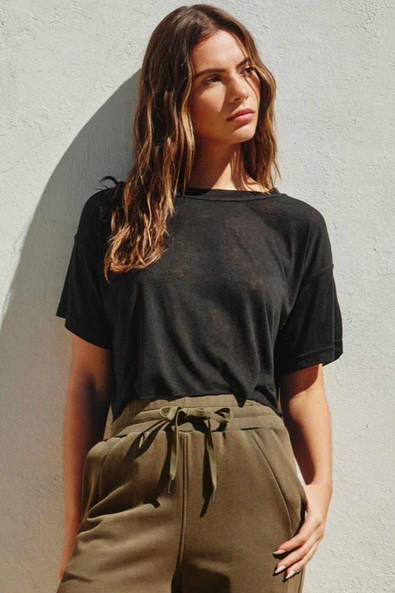 •HANNAH• breezy cotton blend tee