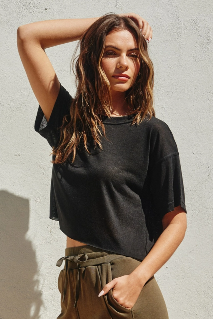 •HANNAH• breezy cotton blend tee