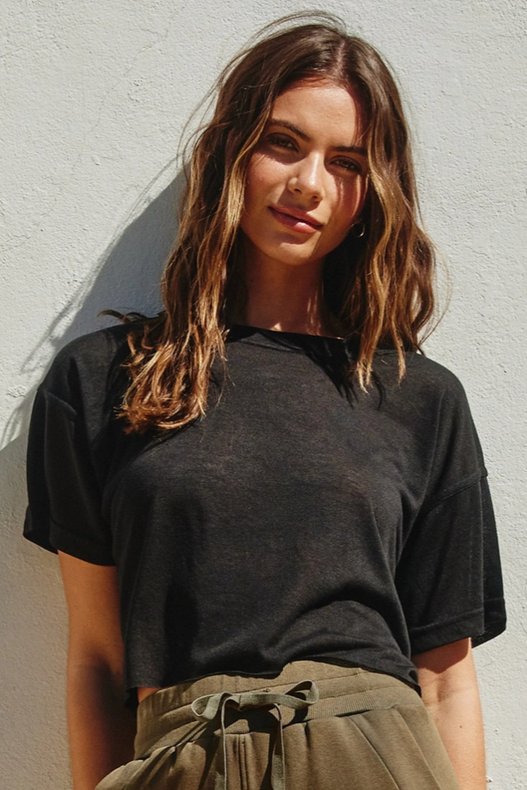 •HANNAH• breezy cotton blend tee