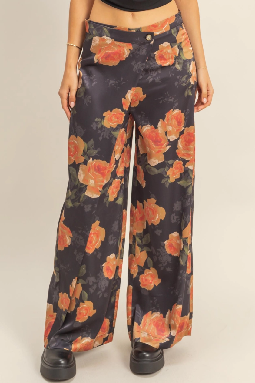 •BLOSSOM• floral wrap style pants