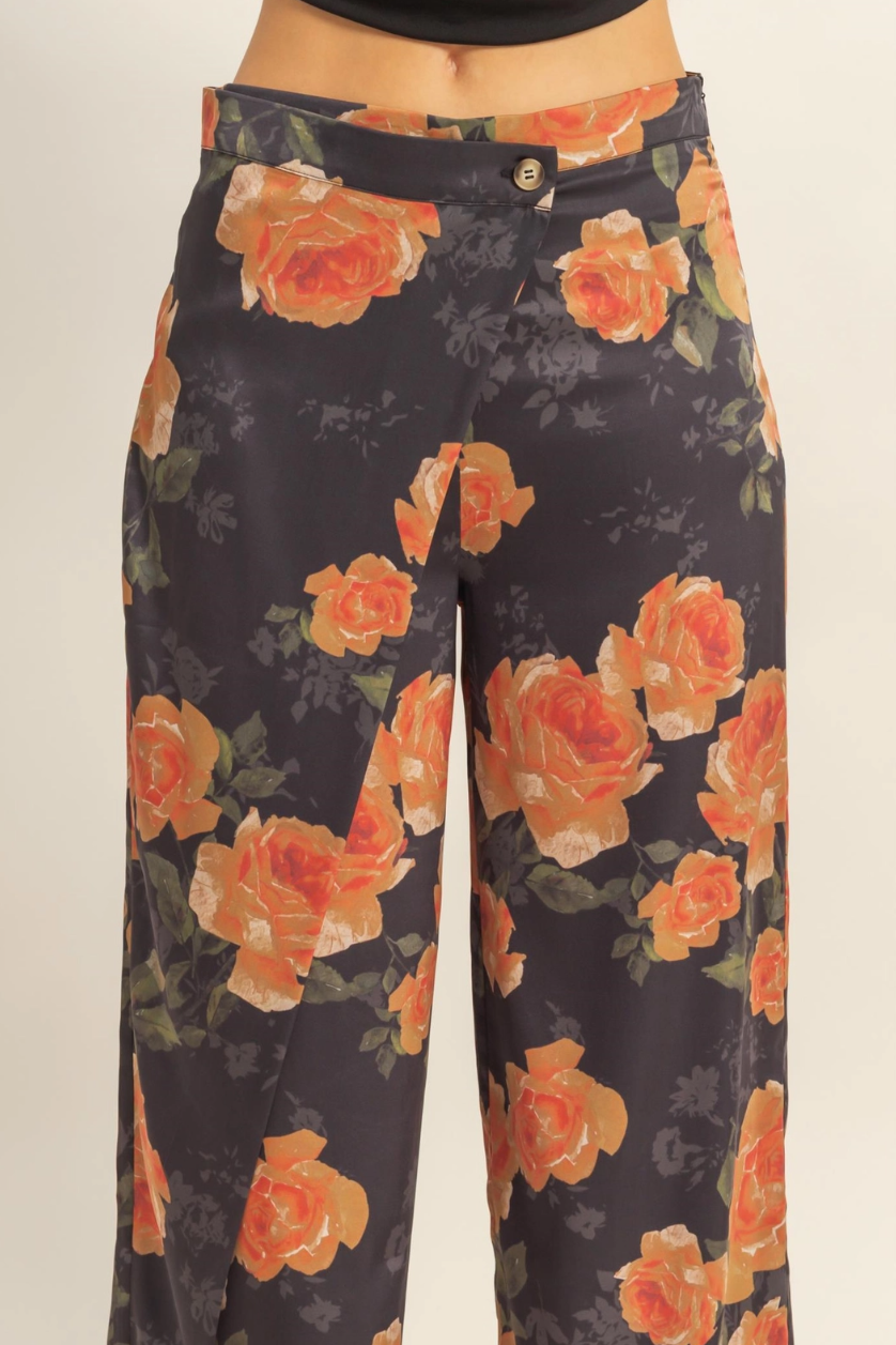 •BLOSSOM• floral wrap style pants