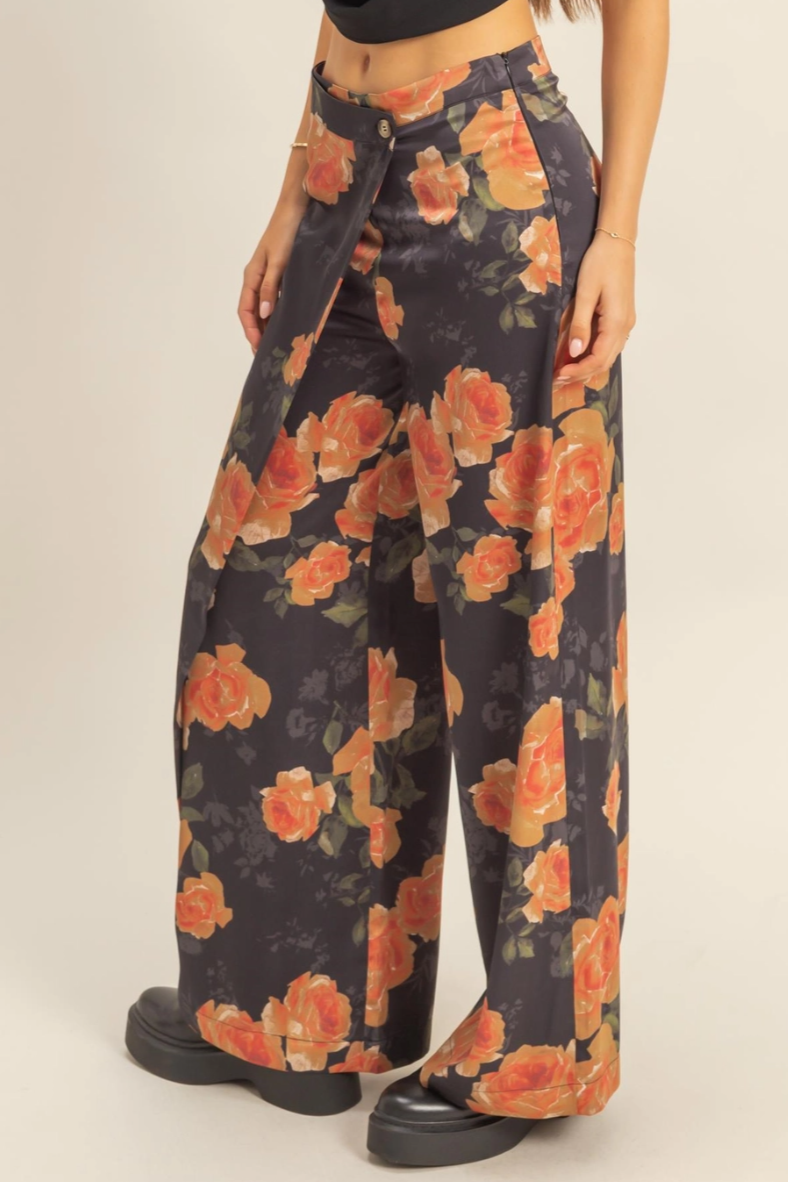 •BLOSSOM• floral wrap style pants