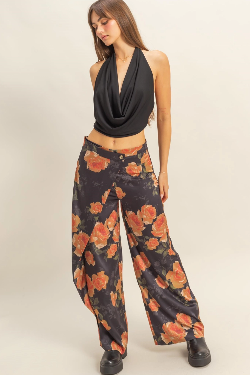 •BLOSSOM• floral wrap style pants