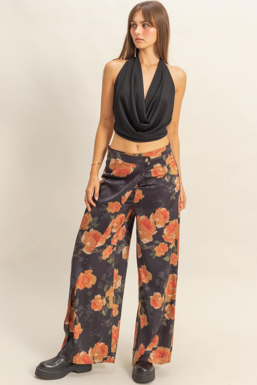 •BLOSSOM• floral wrap style pants