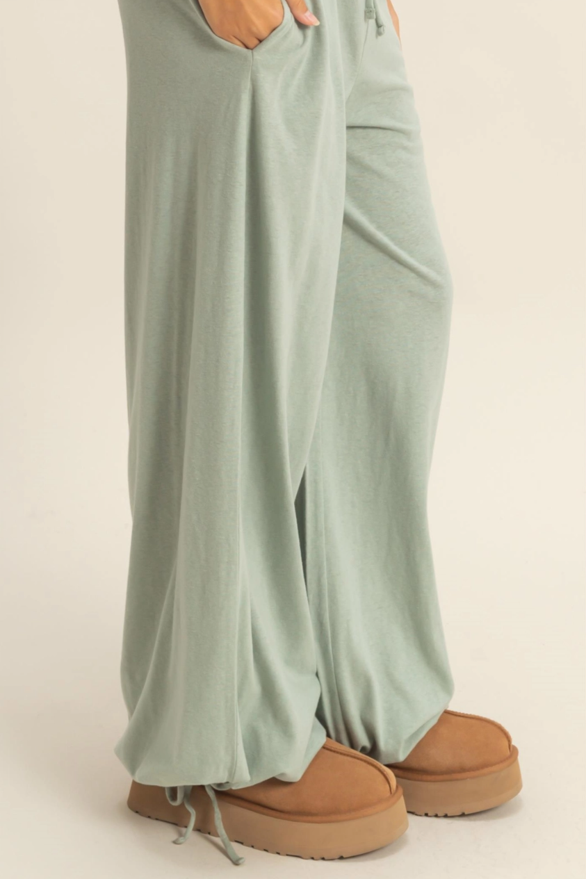 •NOAH• drawstring wide leg pants