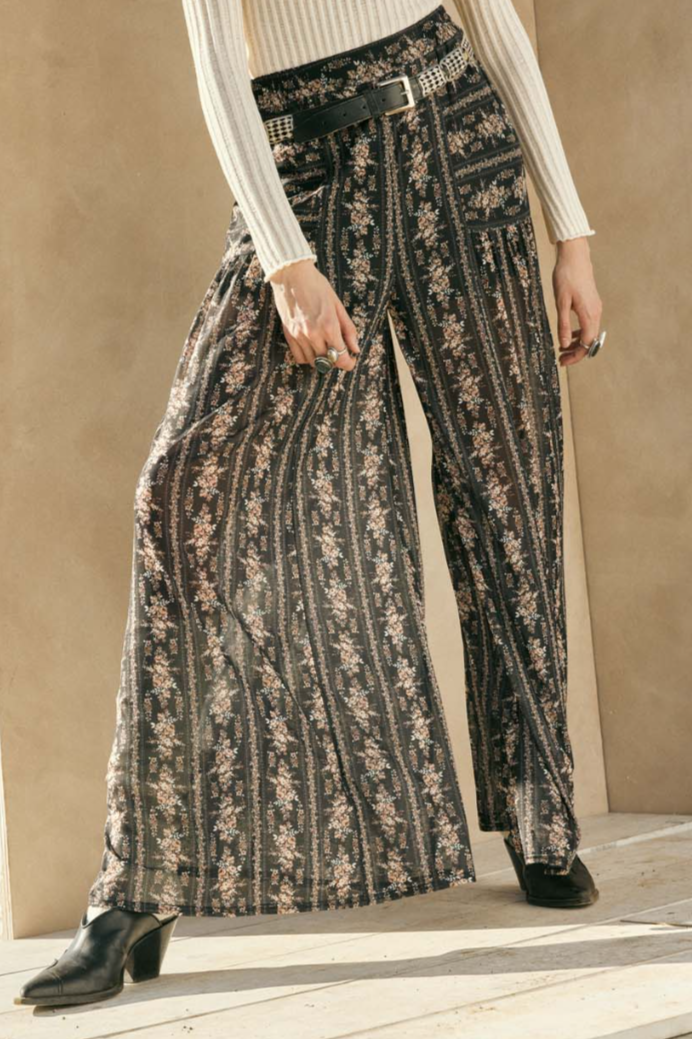•LEONA• semi-sheer wide leg pants