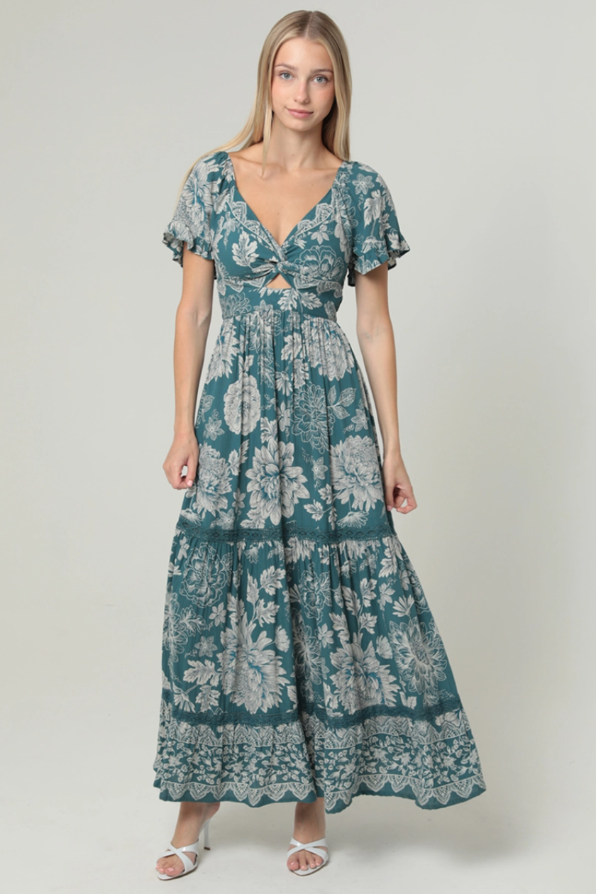 •DAHLIA• twist front maxi dress