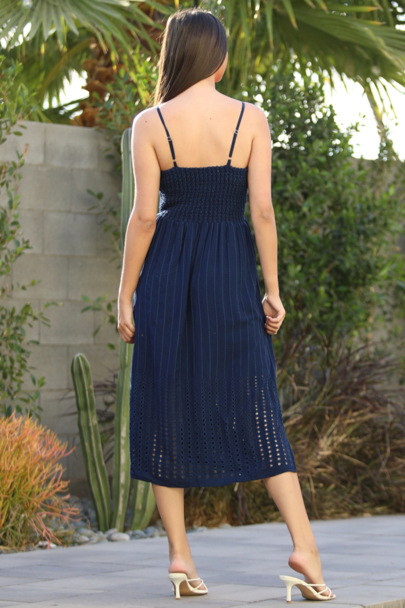 •HATTERAS• eyelet embroidered midi dress