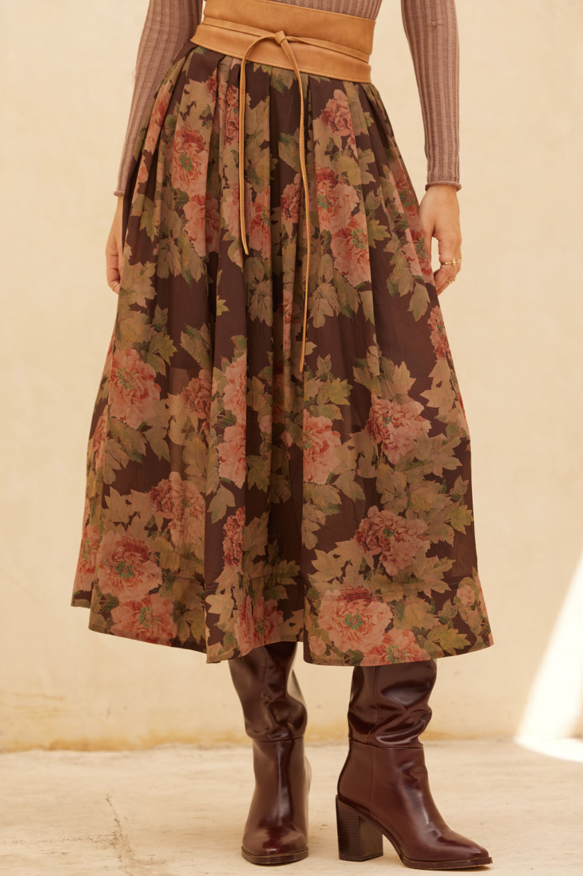 •EKOVA• pleated midaxi skirt