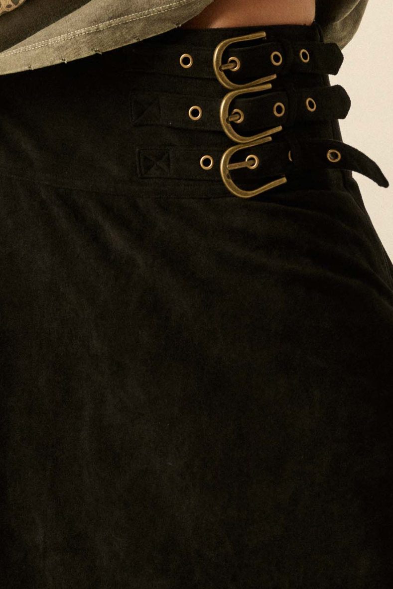 •ANORA• lacy suede midaxi skirt