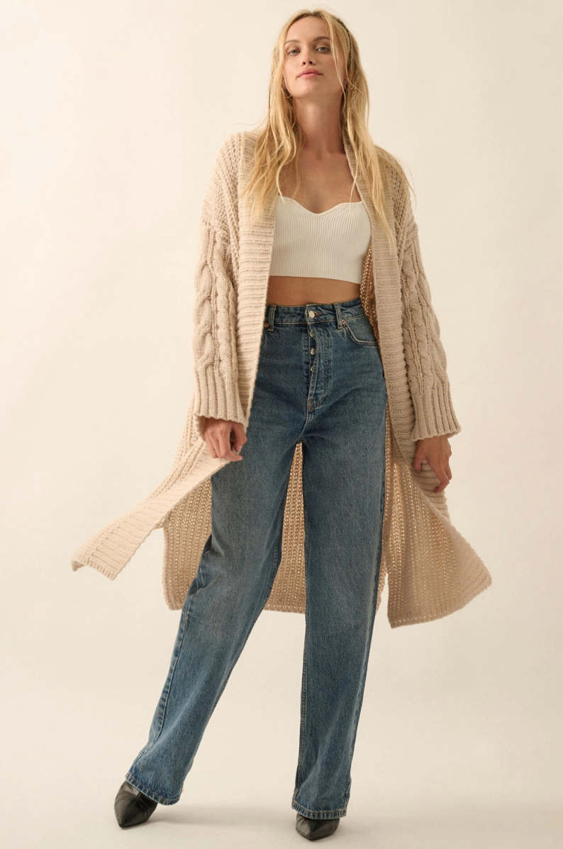 •MILEY• mixed knit cardigan