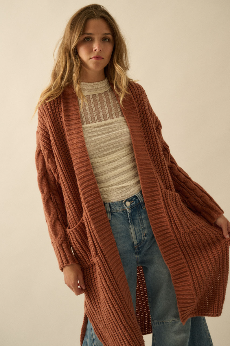 •MILEY• mixed knit cardigan