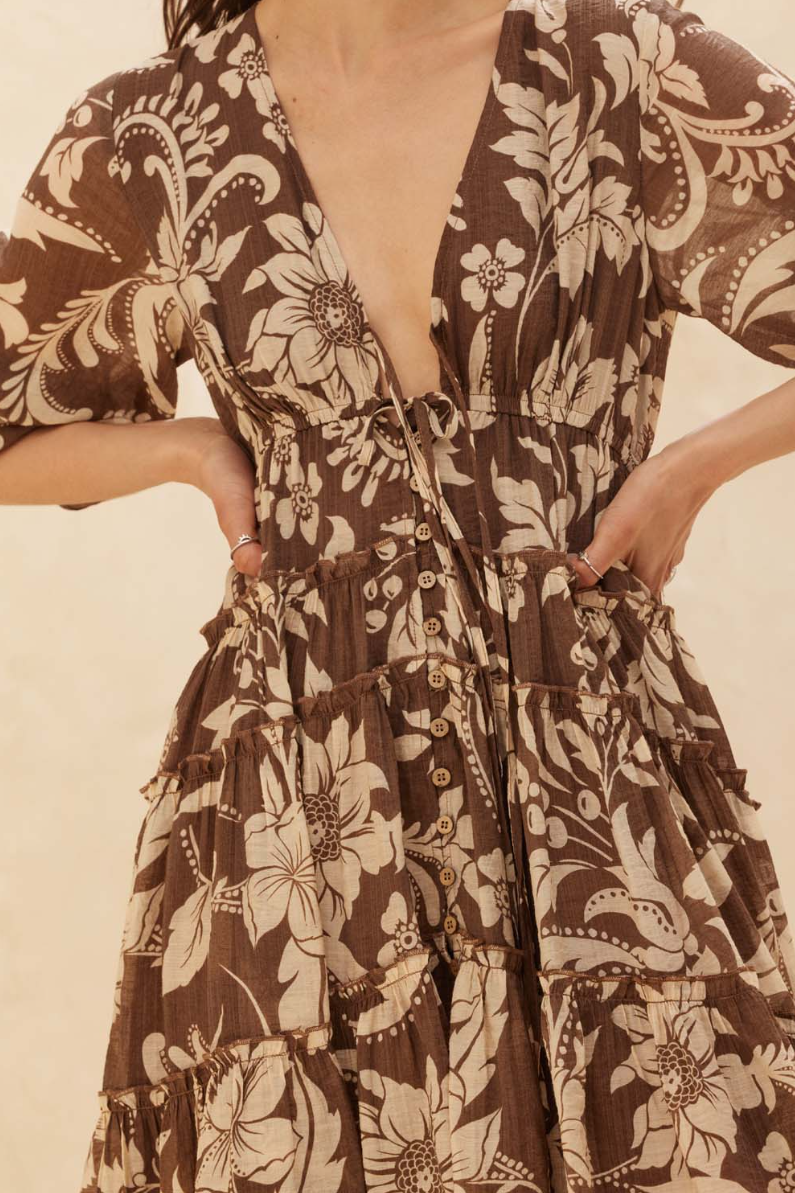 •LILY• floral chiffon midi dress