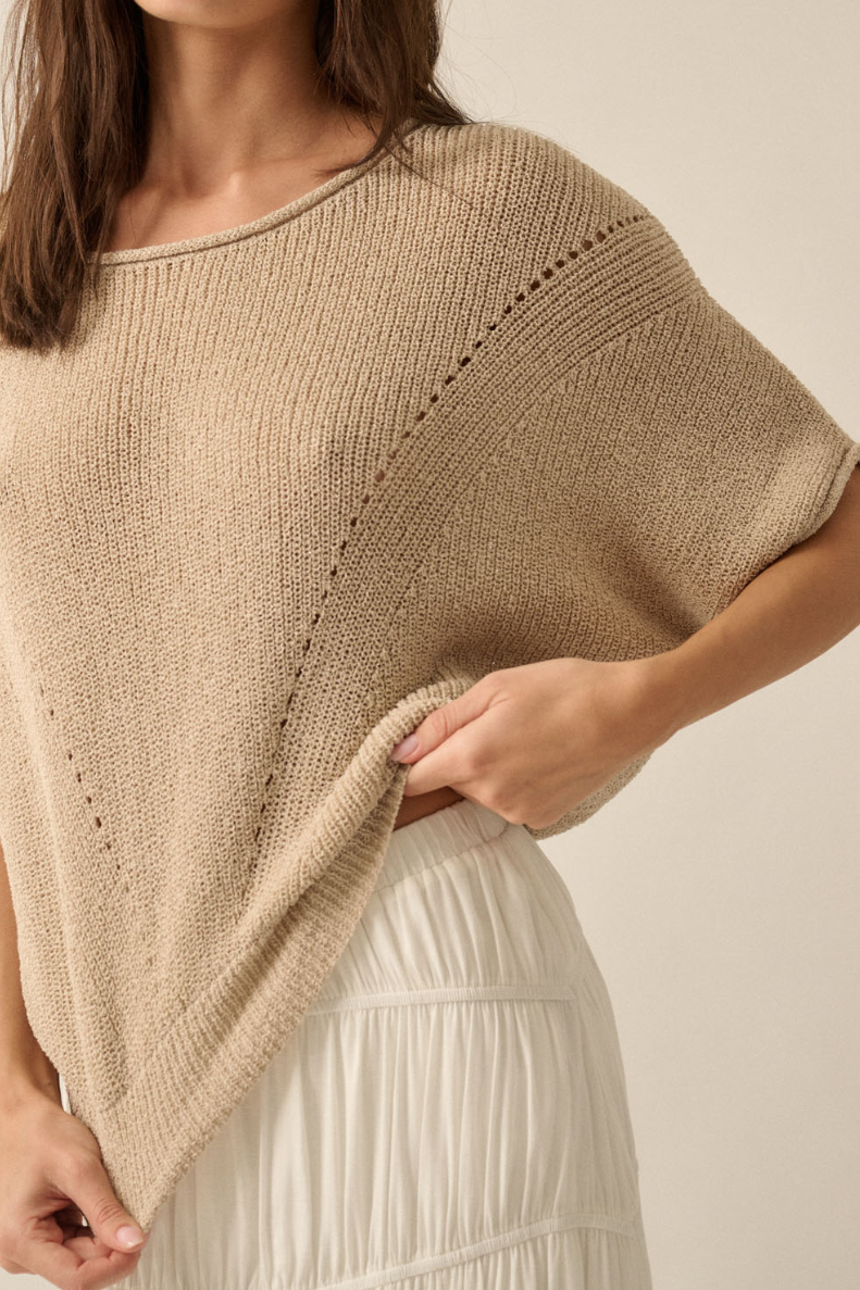 •JOSEPHINE• pointelle ribbed knit sweater
