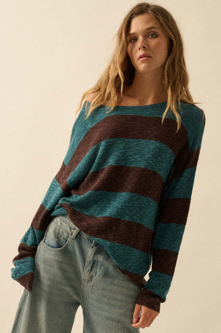 •ELOISE• striped slub knit sweater