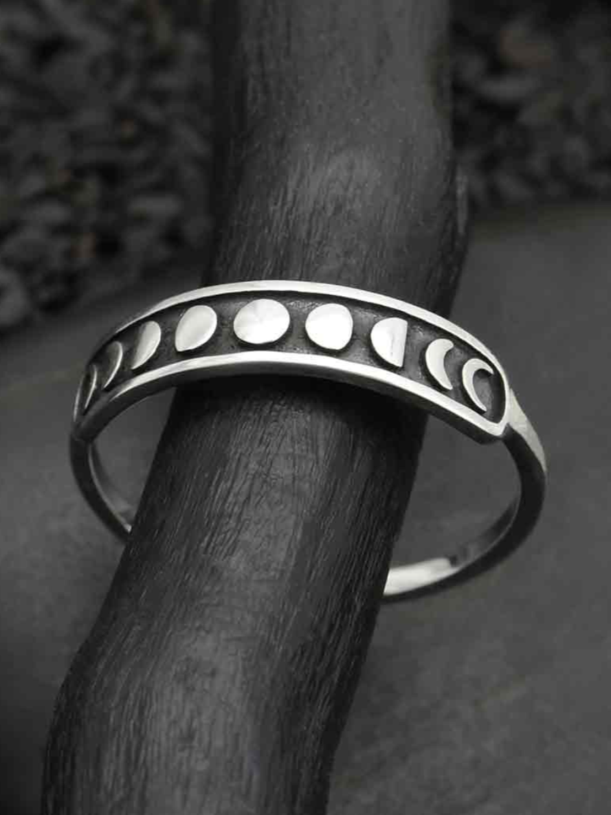 •MOONPHASE HORIZONTAL• recycled silver ring