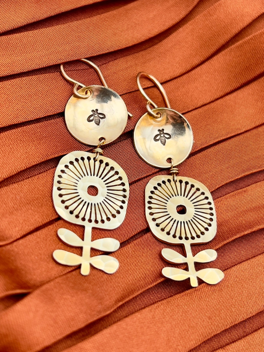•POLLINATE• gold dangle earrings