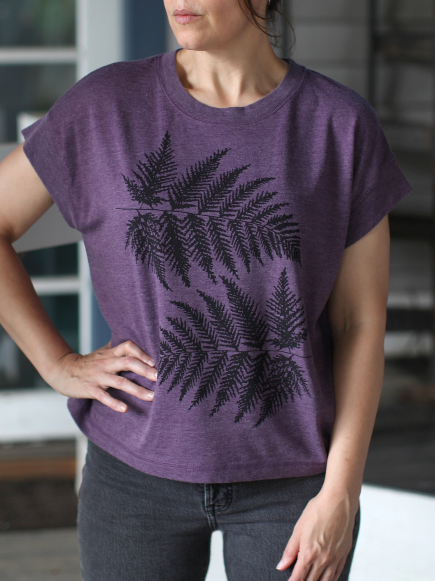 •FERNS• cotton blend boxy tee (USA)