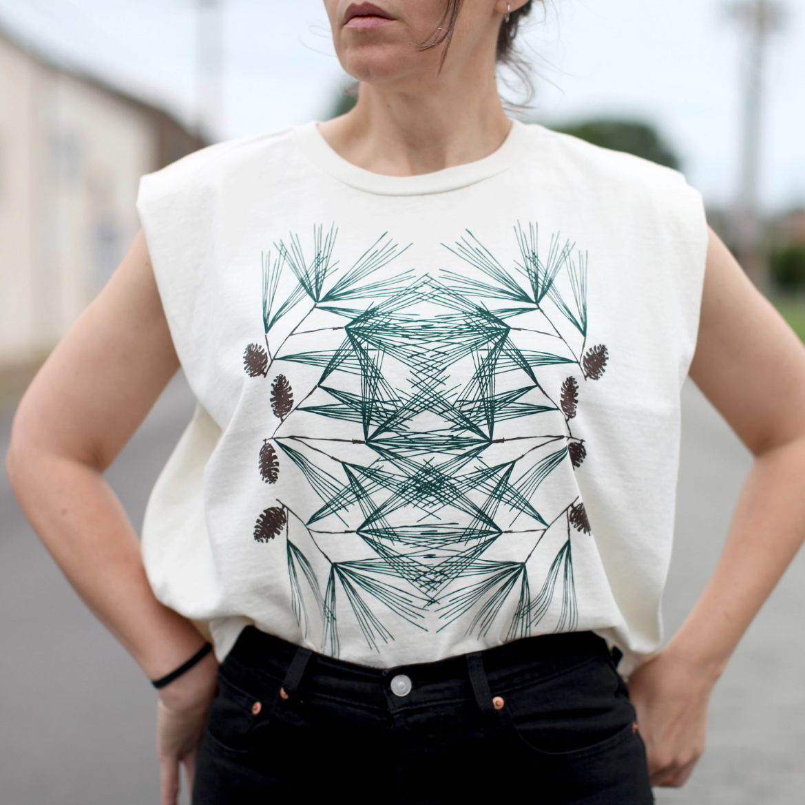 •PINE• heavyweight cotton muscle tee (USA)