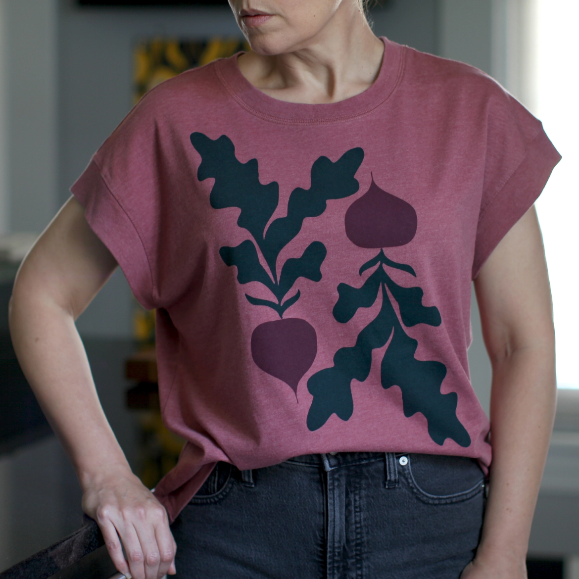 •BEETS• cotton blend boxy tee (USA)