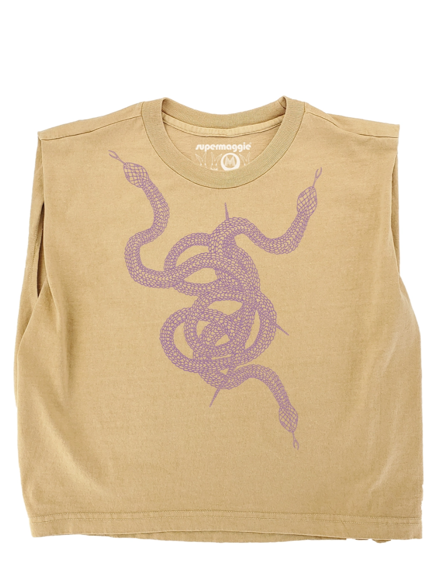•TANGLE SNAKES• cotton muscle tee (USA)