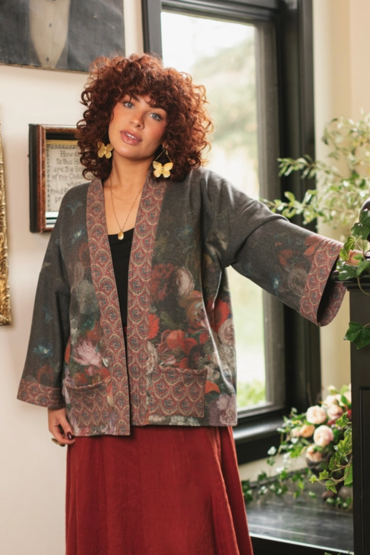 •FLIGHT OF FANCY• fleece lined cottage cardigan