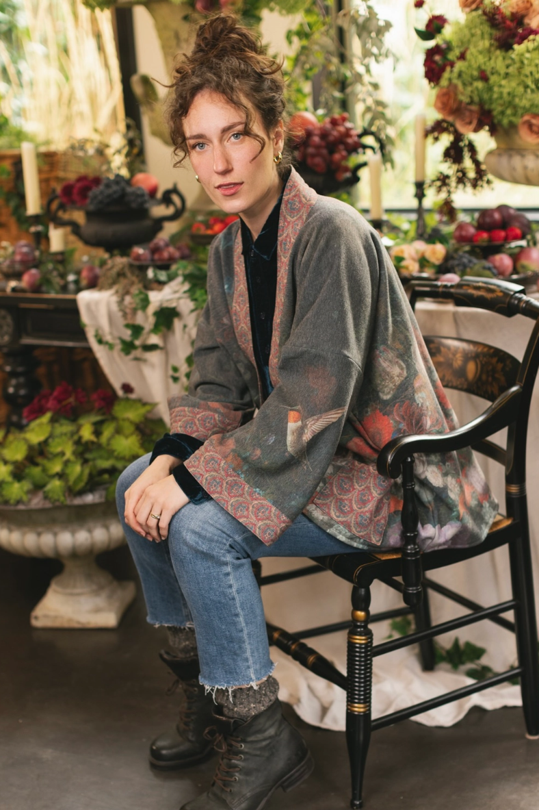 •FLIGHT OF FANCY• fleece lined cottage cardigan