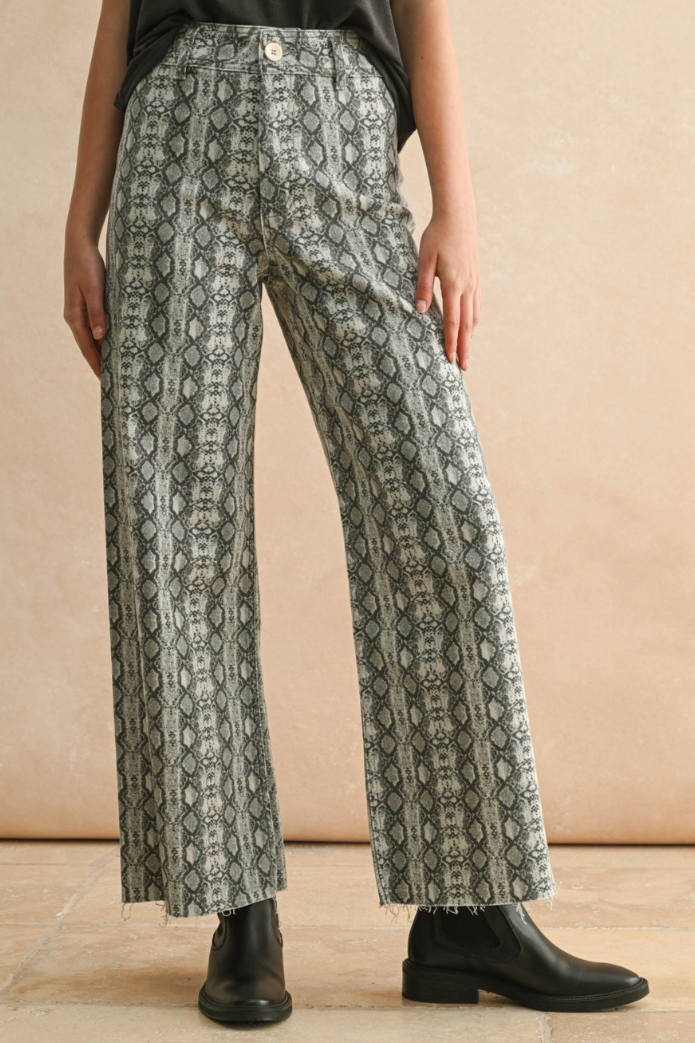 •NAGINI• snake print denim pants
